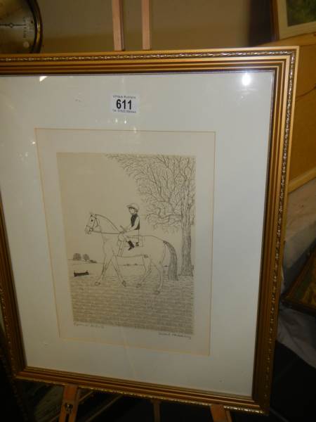 A signed framed and glazed Vincent Haddersley print, 45 x 55 cm.