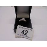 A white gold square shaped diamond ring, size N, 2.7 grams