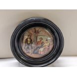 A Victorian framed pot lid entitled The Rival.