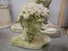 A male garden bust. COLLECT ONLY.