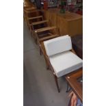 4 Morris of Glasgow Lounge/Coffee chair frames for upholstering. 1 upholstered. By Neil Morris