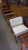 4 Morris of Glasgow Lounge/Coffee chair frames for upholstering. 1 upholstered. By Neil Morris