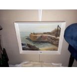 A Cornish oil painting on board of Lamorna Cove, autumn by J C Wooton in original frame, image
