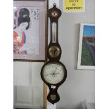 A Victorian mahogany banjo barometer. COLLECT ONLY.