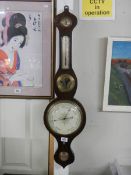 A Victorian mahogany banjo barometer. COLLECT ONLY.