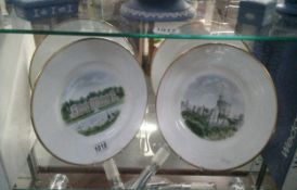 4 large Wedgwood castles and country houses plates by David Gentleman (all boxed )