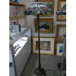 A standard lamp with Tiffany style shade, needs wiring checked, COLLECT ONLY.