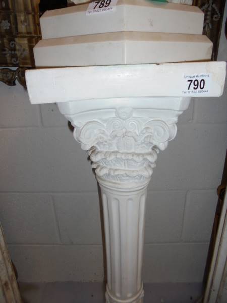 A white plaster pedestal. COLLECT ONLY. - Image 2 of 2