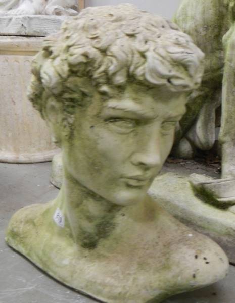 A male garden bust. COLLECT ONLY. - Image 2 of 2