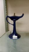 A rare 1930's midnight blue chameleon ware Auadin - Genie lamp by George Chews Co. Tunstall Wick