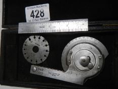 WW2 Steel angle measure engraved “RAF 895” and “The L.S.Starett Co, Athol, Mass, No 364”.