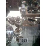 Selection of silver plated cruets and salts