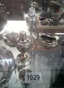 Selection of silver plated cruets and salts