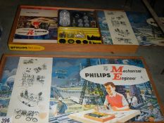 Two vintage Phillips Mechanical Engineer sets, completeness unknown.