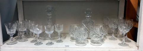 2 cut glass decanters & a quantity of glassware (COLLECT ONLY)