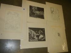 Pablo Picasso (1881-1973) Collection of 6 x prints mainly nudes circa 1956 Vollard suite.