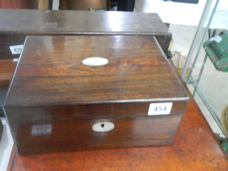 A Victorian mahogany writing box. - Image 2 of 2