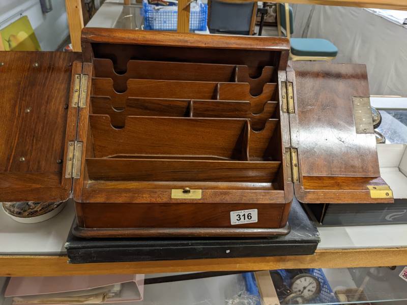 A ladies walnut stationary box. - Image 2 of 2