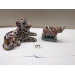 Two signed Imari animals being a dog and rare rhino (Ya You Zhen).