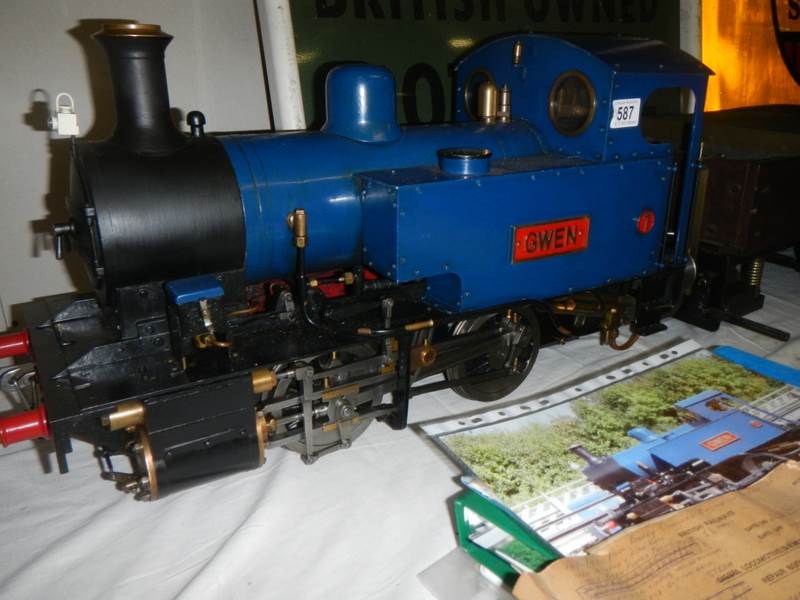 A scratch built steam engine 'GWEN' with a coal trailer. - Image 5 of 11