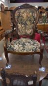 An Edwardian wing armchair COLLECT ONLY.