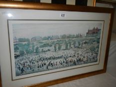 A framed and glazed L S Lowry print, signed and dated 1944. 81 x 52 cm