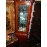 A mahogany glazed top corner cabinet. COLLECT ONLY.