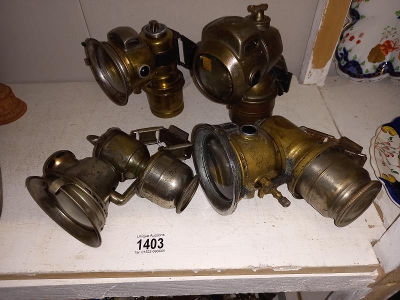 4 early 20th century motorcycle carbide lamps - Image 3 of 3