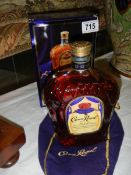 A bottle of Crown Royal Whisky.