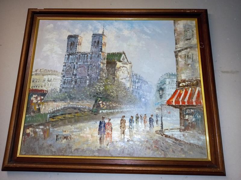 2 modern oil on canvas Parisian scenes - 70cm x 60cm (COLLECT ONLY) - Image 2 of 5