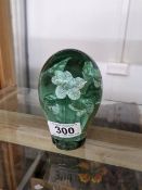 A Victorian green glass dump/paperweight.