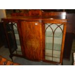 A mahogany display cabinet. COLLECT ONLY.