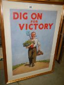 Second World War poster ‘Dig on for victory’ Crown copyright material in the public records office,