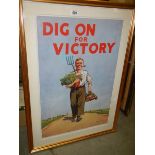 Second World War poster ‘Dig on for victory’ Crown copyright material in the public records office,