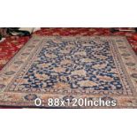 A blue/brown patterned rug - 0.88 inches x 120 inches (COLLECT ONLY)