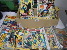 A good collection of Bronze Age Marvel comics including Spiderman Comics Weekly and Captain Britain.
