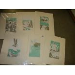 Elisabeth Frink (1930-1993) collection of 6 x lithographic prints on chain laid paper