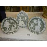 Three Wedgwood style embosses plaques.