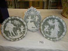 Three Wedgwood style embosses plaques.