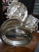 A good lot of silver plate trays etc.,