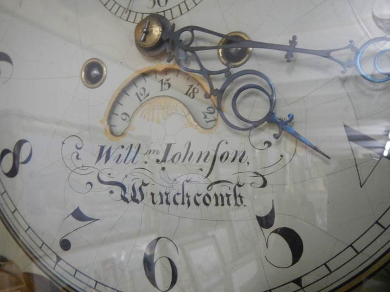 A good 8 day painted dial Long case clock by Wm Johnfon, Winchcombe. - Image 3 of 4