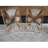 Two overlaid glass dressing table trays and one other.