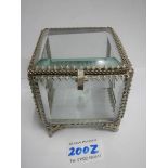 A French style bevelled glass and gilt trinket box.