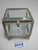 A French style bevelled glass and gilt trinket box.
