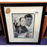 A framed & glazed signed photo of the officer who arrested Lee Harvey Oswald dated 11-22-63, Nick