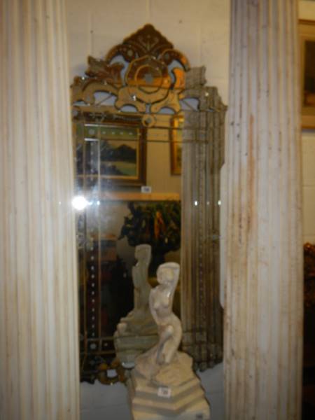 An engraved glass Venetian style mirror. COLLECT ONLY.