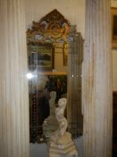 An engraved glass Venetian style mirror. COLLECT ONLY.