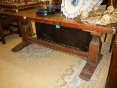 An early 19th century oak refectory table. COLLECT ONLY.