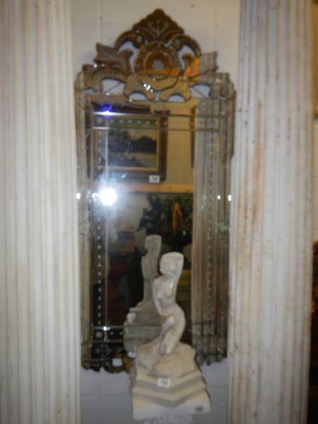 An engraved glass Venetian style mirror. COLLECT ONLY. - Image 2 of 2