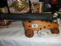 A 1/8th scale 32 pounder muzzle loading ships cannon, (Nelson Era).